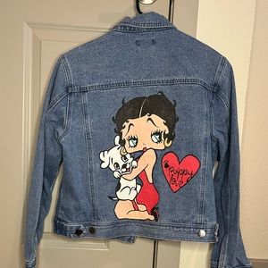 Hand Painted Betty Boop Jean Jacket